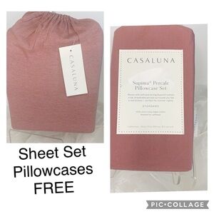 CasaLuna Full Jersey Solid Sheet Set Rose full